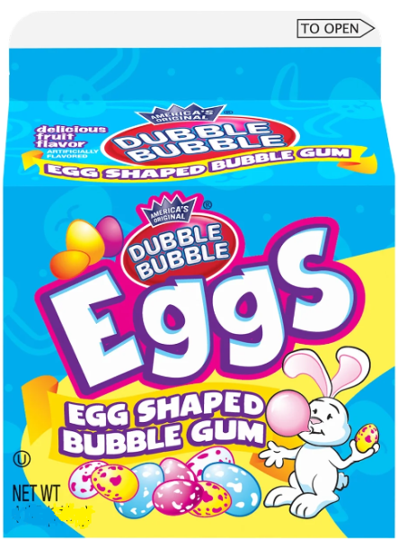 DUBBLE BUBBLE 'Eggs' Egg Shaped Bubble Gum Delicious fruity Flavor 198 gr